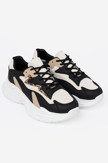 ZInart en-beige Sneakers model schoenen met een enorm platform