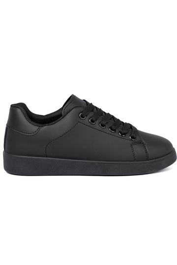 schZuarze Farbe Sneakers Stilvollllschuhe z matoZuym Zuykończeniem i Schnürsenkelm 2
