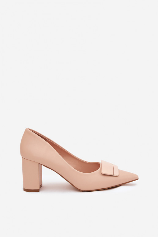Chaussures avec des talons avec des ornements beige Celira