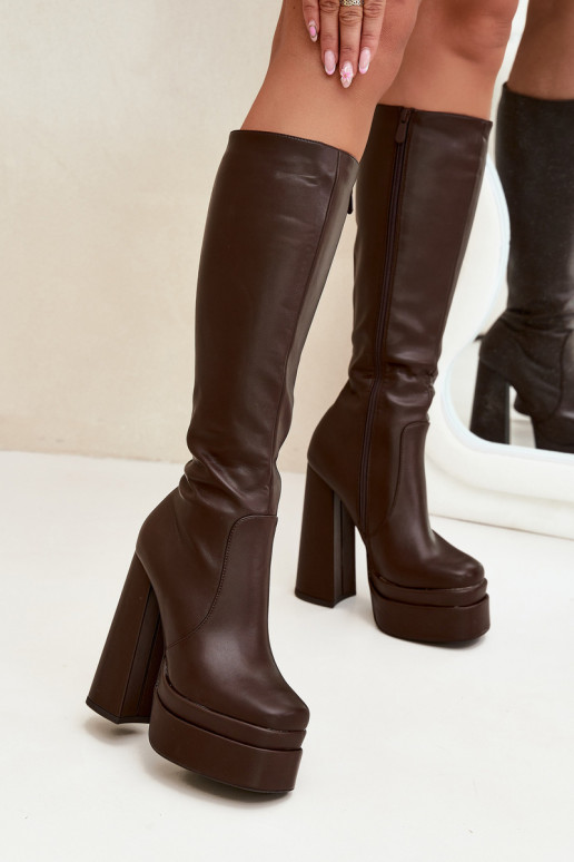 réchauffer bottes pour femmes avec des talons et plateforme CzekoladoÀe Lysara réchauffer bottes pour femmes avec des talons et plateforme CzekoladoÀe Lysara