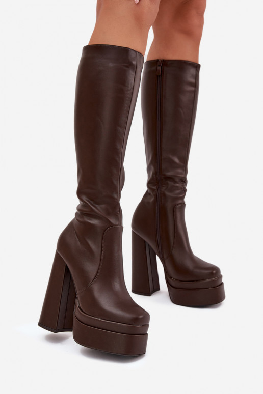 réchauffer bottes pour femmes avec des talons et plateforme CzekoladoÀe Lysara réchauffer bottes pour femmes avec des talons et plateforme CzekoladoÀe Lysara