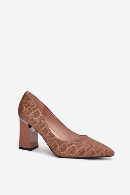 Chaussures à talons hauts Avec des décorations Tłoczeniem Vinceza 62254 marron Chaussures à talons hauts Avec des décorations Tłoczeniem Vinceza 62254 marron