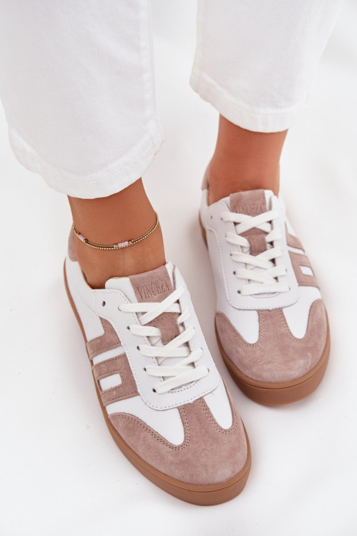 Leer Sneakers model schoenen Dames Vinceza 79557 INit-beige