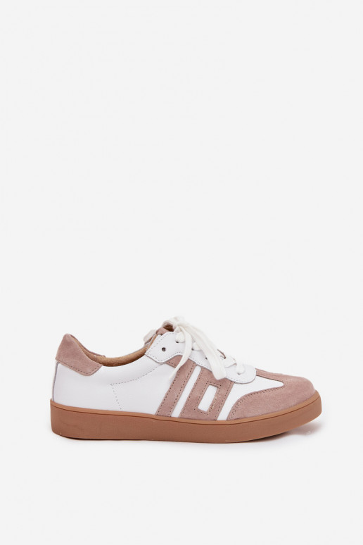 Leer Sneakers model schoenen Dames Vinceza 79557 INit-beige