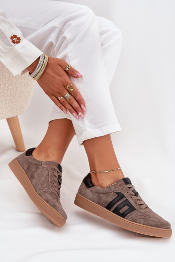 van suède Sneakers model schoenen Dames Vinceza 79557 beige