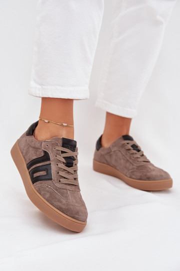 van suède Sneakers model schoenen Dames Vinceza 79557 beige 2