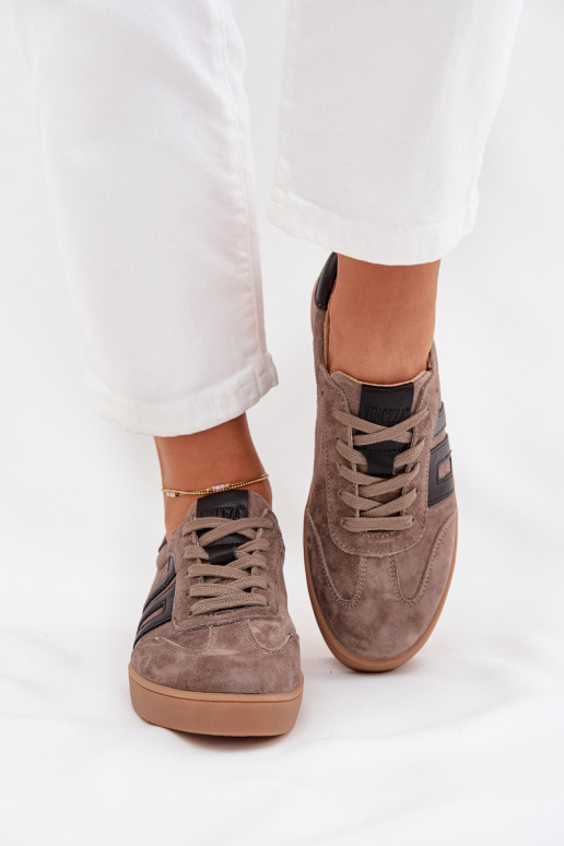 van suède Sneakers model schoenen Dames Vinceza 79557 beige van suède Sneakers model schoenen Dames Vinceza 79557 beige