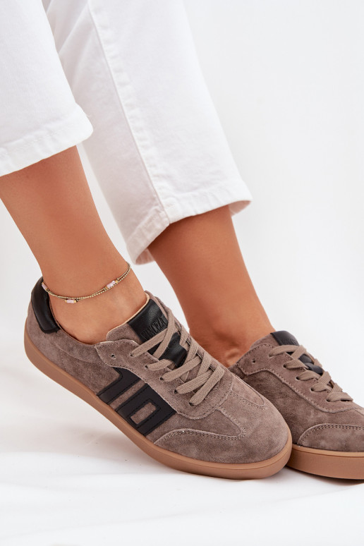 aus INildleder Sneakers Stilvollllschuhe Feminin Vinceza 79557 Beige