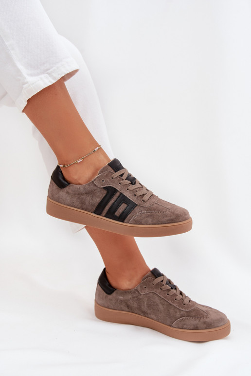 aus INildleder Sneakers Stilvollllschuhe Feminin Vinceza 79557 Beige