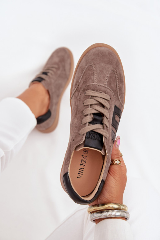 aus INildleder Sneakers Stilvollllschuhe Feminin Vinceza 79557 Beige