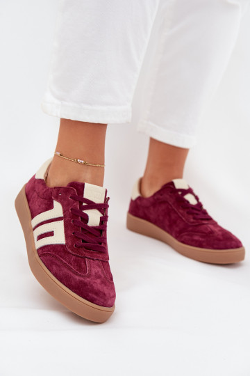 van suède Sneakers model schoenen Dames Vinceza 79557 bordeaux