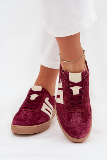 van suède Sneakers model schoenen Dames Vinceza 79557 bordeaux 2