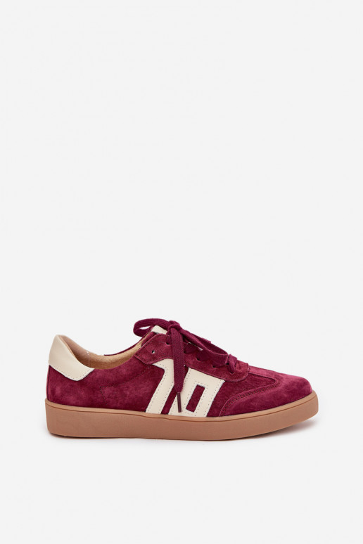 aus INildleder Sneakers Stilvollllschuhe Feminin Vinceza 79557 Burgund