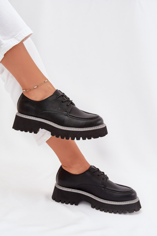 chaussures mocassins pour femmes Avec une dentelle Big Star NN274052 couleur noire