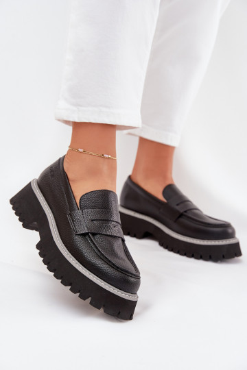 Mocassins plateforme femme Et des talons plats Big Star NN274049 couleur noire 2