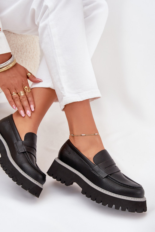 Damesmocassins op het platform En platte hakken Big Star NN274049 zInart