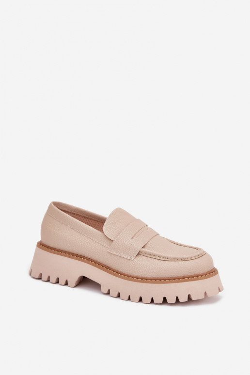 Mocassins plateforme femme Et des talons plats Big Star NN274050 beige