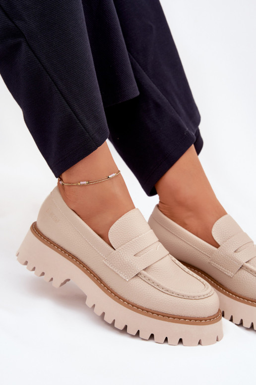 Mocassins plateforme femme Et des talons plats Big Star NN274050 beige