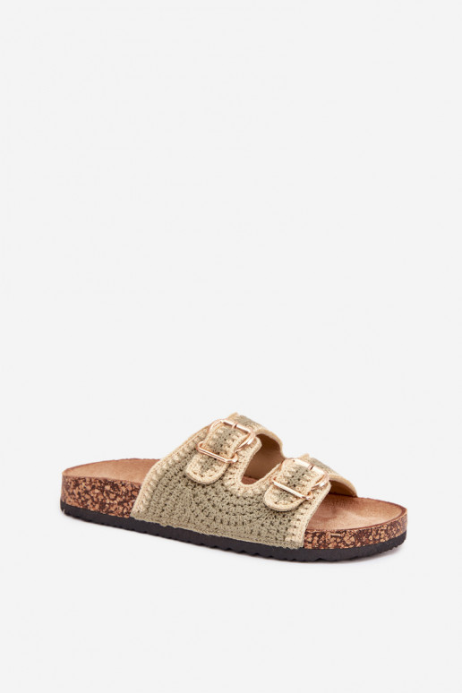 SzydełkoÀe Pantoufles pour femmes Ze couleur doréemi avec bouclesmi couleur verte Fenira SzydełkoÀe Pantoufles pour femmes Ze couleur doréemi avec bouclesmi couleur verte Fenira