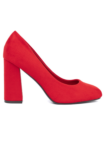 Klassisches Stilvollll Rot High Heels z zaokrąglonym noskiem 2