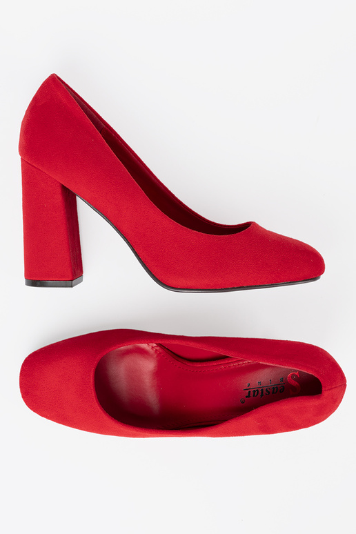 Het klassieke model Rood Hoge hakken z zaokrąglonym noskiem Het klassieke model Rood Hoge hakken z zaokrąglonym noskiem