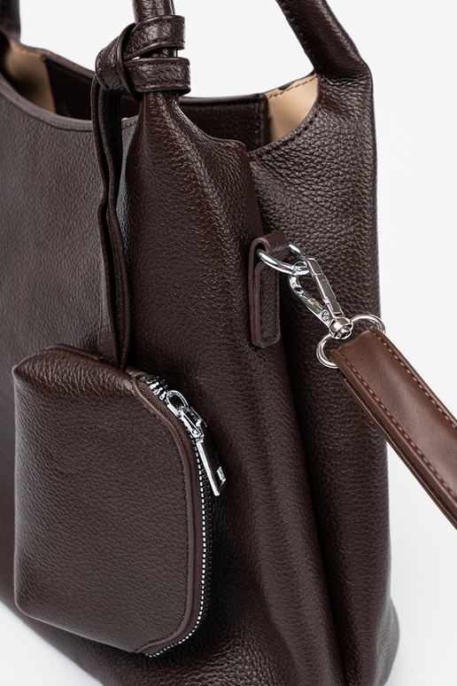 Élégant Brun Sac à main z kosmetyczką À środku