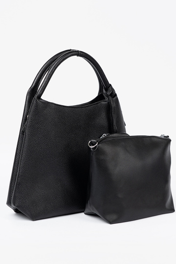 Élégant noir Sac à main z kosmetyczką À środku