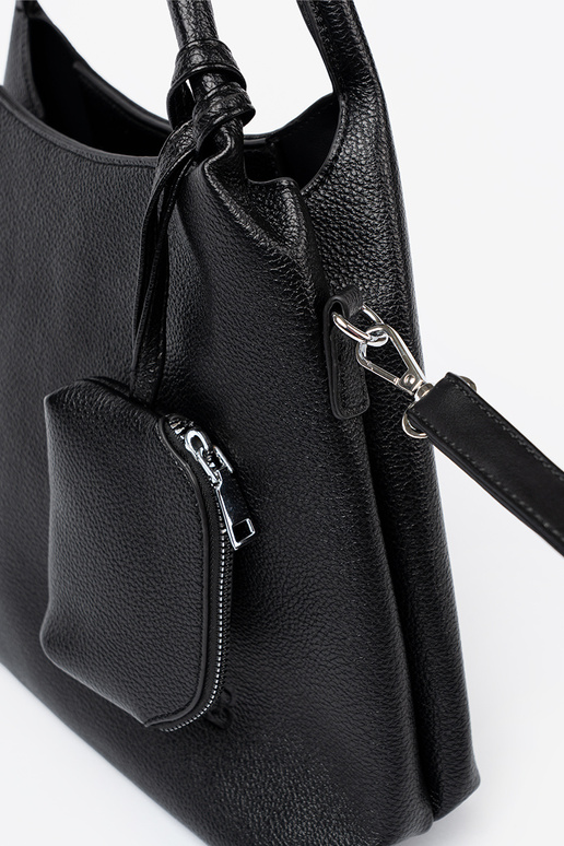 Élégant noir Sac à main z kosmetyczką À środku