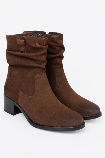 marron peau chaussures avec un haut à volants Sergio Leone