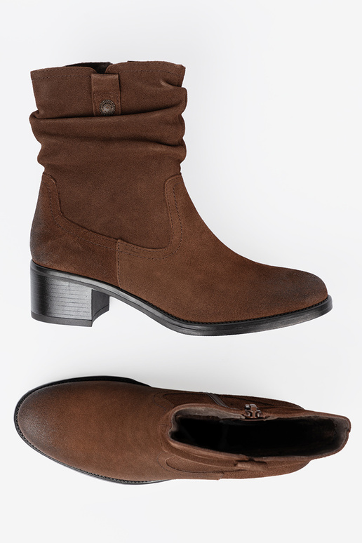 marron peau chaussures avec un haut à volants Sergio Leone