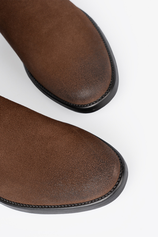 marron peau chaussures avec un haut à volants Sergio Leone