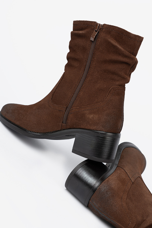 marron peau chaussures avec un haut à volants Sergio Leone