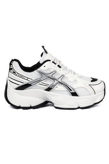 Blanc-couleur noire pratique Chaussures modèle baskets avec maille 2