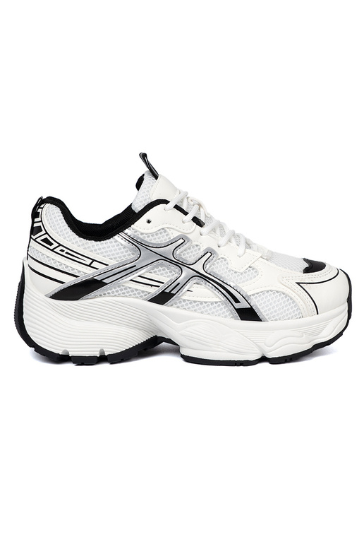 Blanc-couleur noire pratique Chaussures modèle baskets avec maille