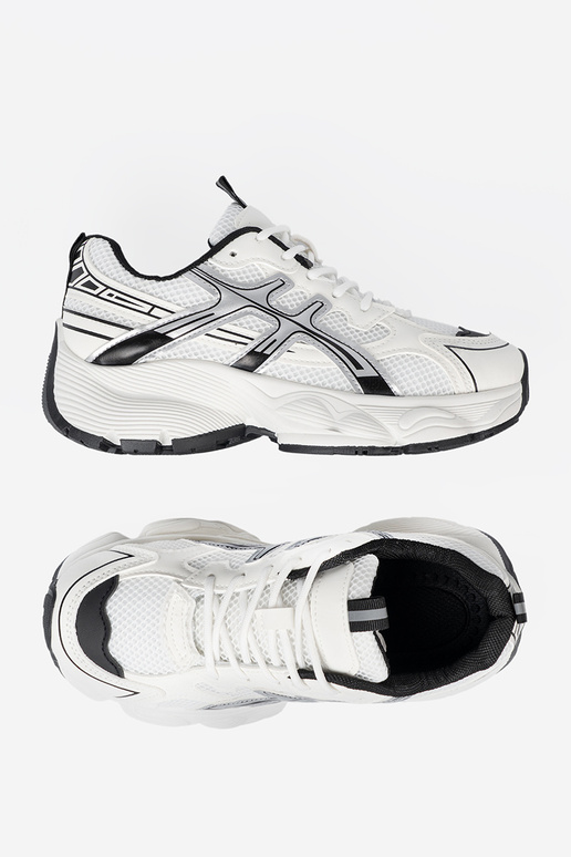 Blanc-couleur noire pratique Chaussures modèle baskets avec maille