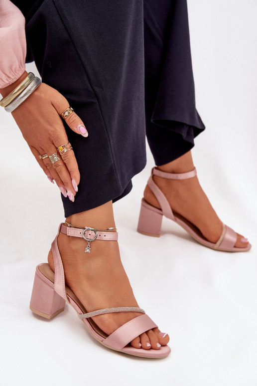 Escarpins roses pour femmes avec détails brillants, Vinceza 20268