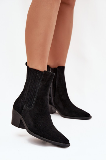 en daim Bottes avec chauffage à l intérieur couleur noire Arelia
