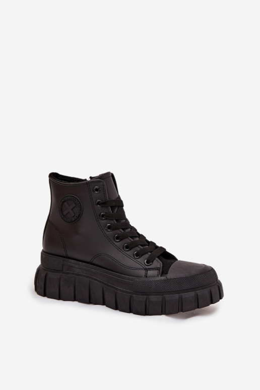 réchauffer chaussures de loisirs à semelles Féminin avec une plateforme Verrouillage couleur noire Sarira