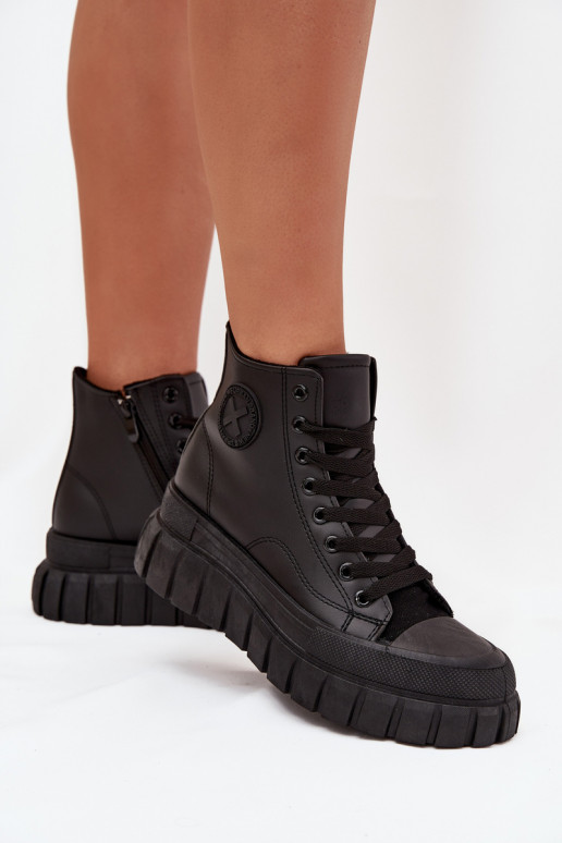 sich Zuarm laufen Freizeitschuhe mit Sohle Feminin mit einer Plattform Sperren schZuarze Farbe Sarira