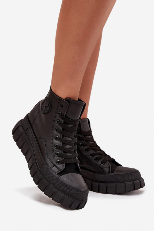 réchauffer chaussures de loisirs à semelles Féminin avec une plateforme Verrouillage couleur noire Sarira