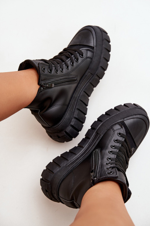 sich Zuarm laufen Freizeitschuhe mit Sohle Feminin mit einer Plattform Sperren schZuarze Farbe Sarira