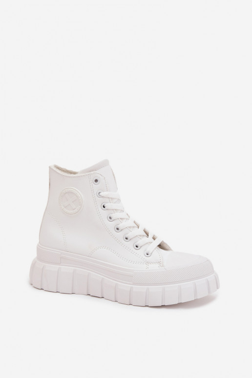 réchauffer chaussures de loisirs à semelles Féminin avec une plateforme Verrouillage couleur blanche Sarira