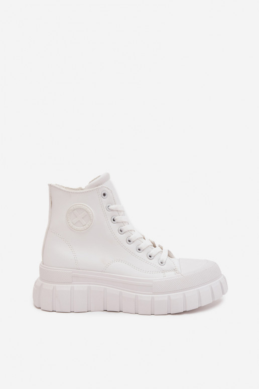 réchauffer chaussures de loisirs à semelles Féminin avec une plateforme Verrouillage couleur blanche Sarira