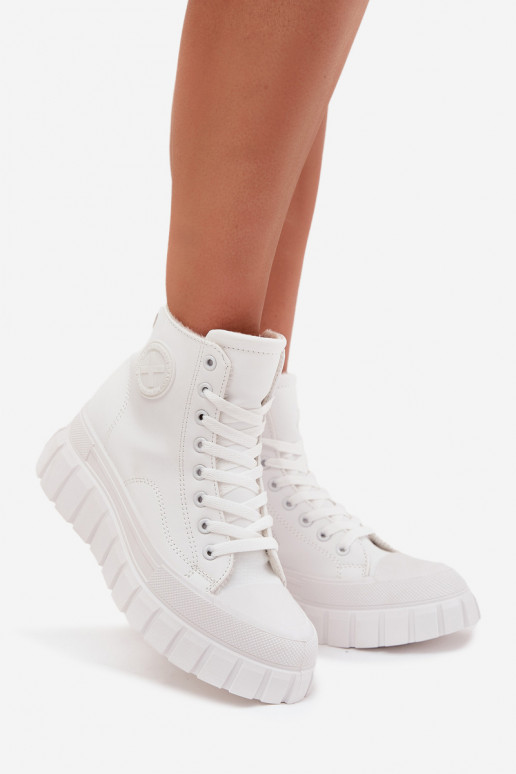 réchauffer chaussures de loisirs à semelles Féminin avec une plateforme Verrouillage couleur blanche Sarira