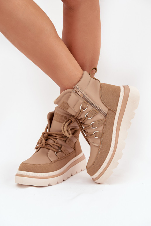 Bottes pour femmes avec une plateforme marron Liorae Bottes pour femmes avec une plateforme marron Liorae