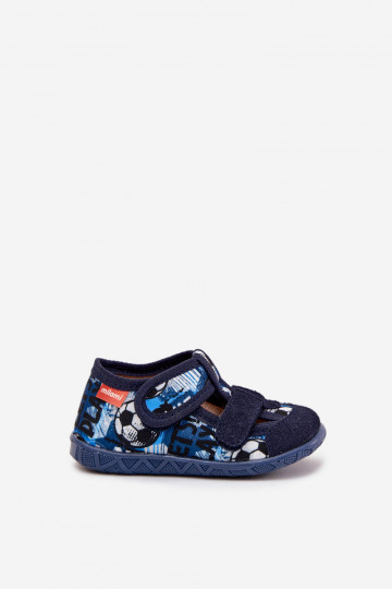 Chaussons Milami Puéril avec attaches adhésives DANS Des balles bleu foncé Reathiana 2