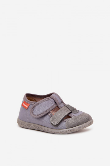 Chaussons Milami Puéril avec attaches adhésives couleur grise Reathiana