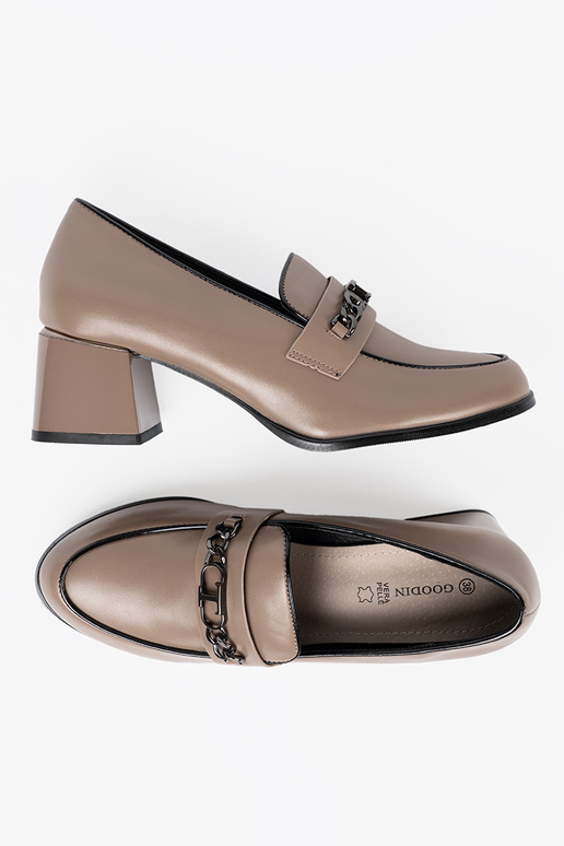 Beige Frauen Halbschuhe auf High Heels