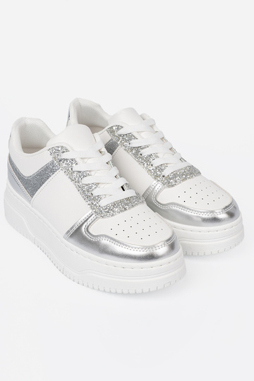INit zilver Sneakers z połyskującymi detalami