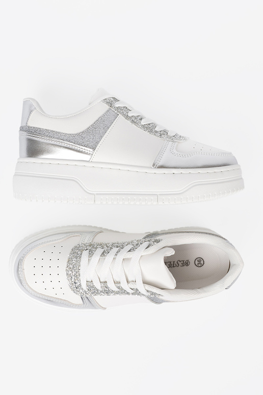 INit zilver Sneakers z połyskującymi detalami
